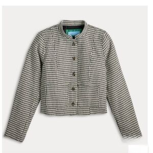 Women's Draper James Black and White Houndstooth Utility Jacket